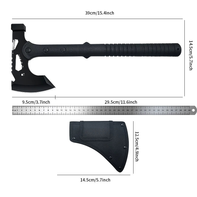 Outdoor Wilderness Survival Axe Black Anti - slip Handle Integrated Body for Camping & Survival Multi - Functional Axe