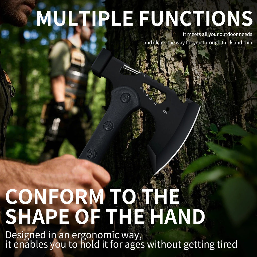Outdoor Wilderness Survival Axe Black Anti - slip Handle Integrated Body for Camping & Survival Multi - Functional Axe