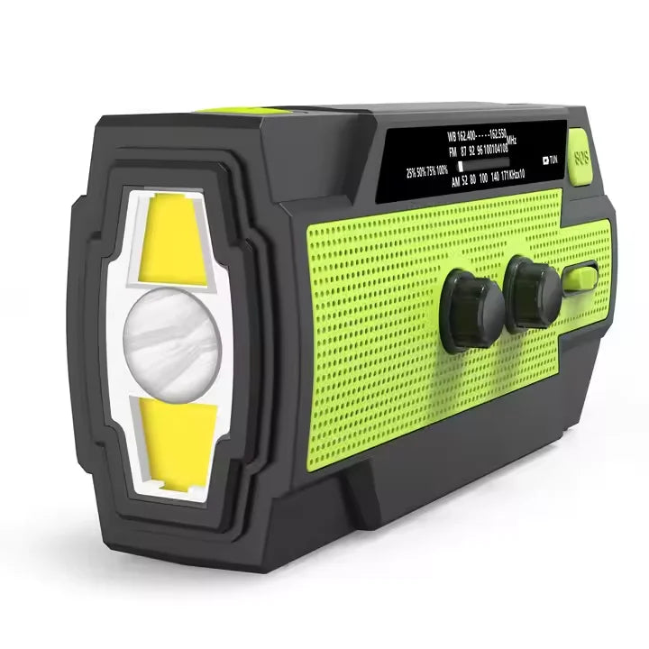 MEDING MD-090p Emergency Flashlight Radio Hand Crank Solar Survival Radio NOAA Weather Noodradio for Reading Lamp