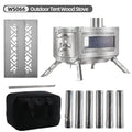 Outdoor Accessories Portable Wood Stove Camping Wood Tent Stove Wood Burning Stove 304 Stainless Steel for Camping Hunting