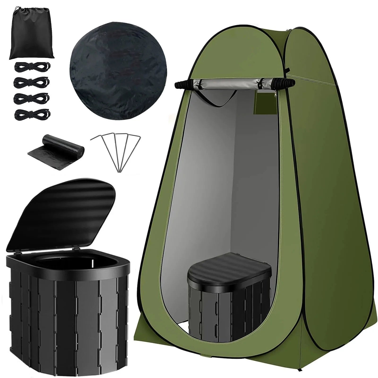 Portable Toilet With Tent for Camping