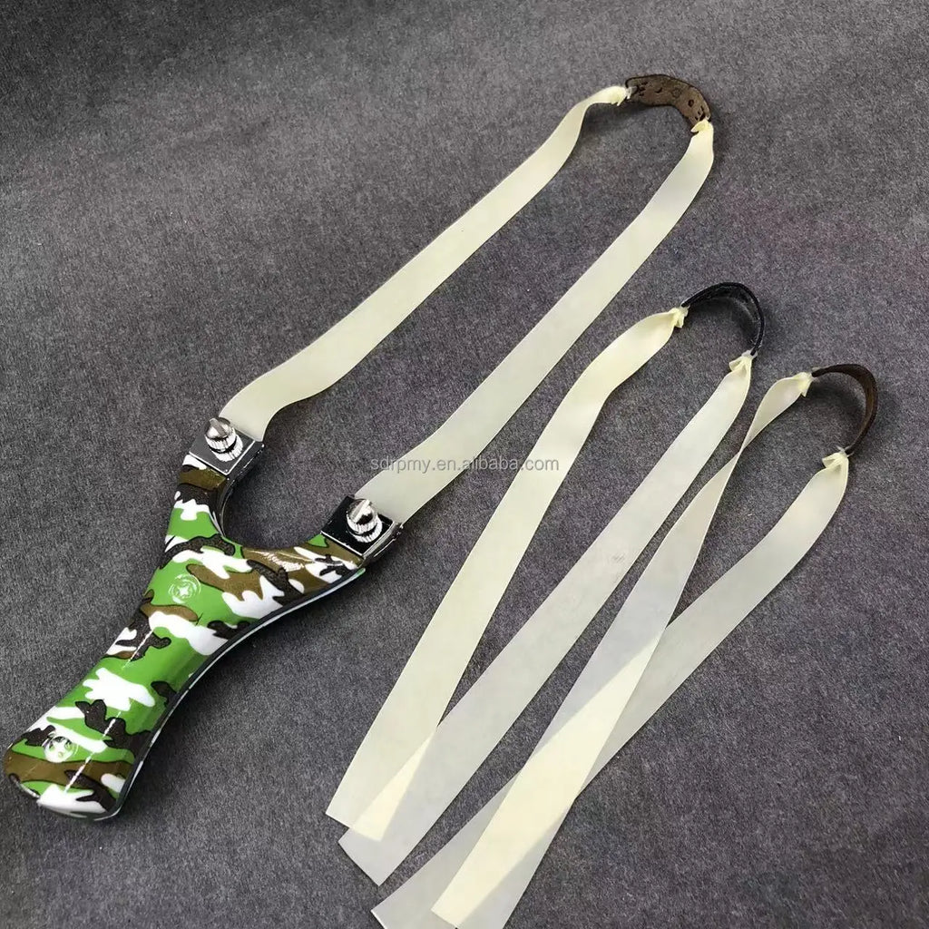 Hunting Slingshot Outdoor Survival - Rubber Band, Mud Pellets & Steel Balls