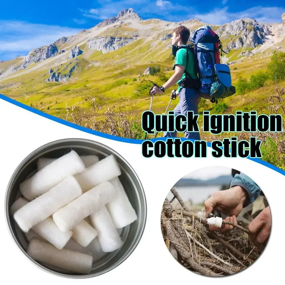 12pcs Outdoor Camping Paraffin Wax Survival Fire Starter Tool Rope Gear Rope Fire Kit Natural Fire Source Camping Tool