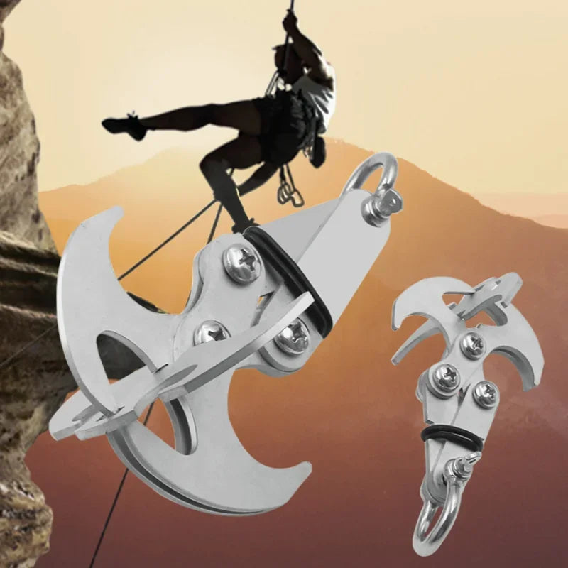 Stainless Steel Folding Mountaineering Hooks Multifunctional Grab Hooks for Outdoor Climbing Camping Survival Gear