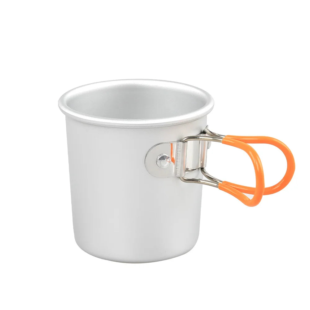 Camping Cookware Mess Kit Ultralight Camping Pot Set Outdoor Cooking Tableware for Hiking Trekking Picnic Fishing Mountaineering