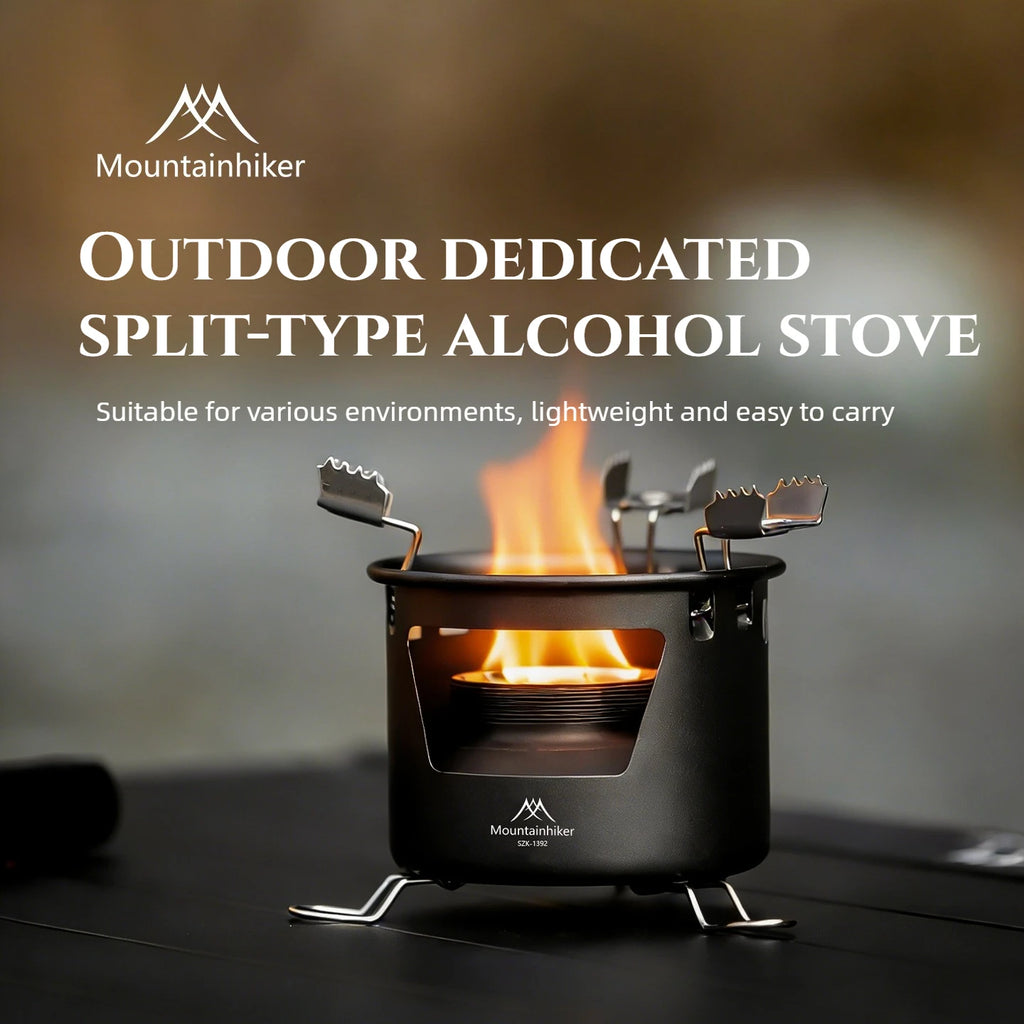MOUNTAINHIKER Portable Mini Barbecue Assesories Camp Cooking Supplies Camping Gear and Accessorie Alcohol Stove Outdoor Furnace