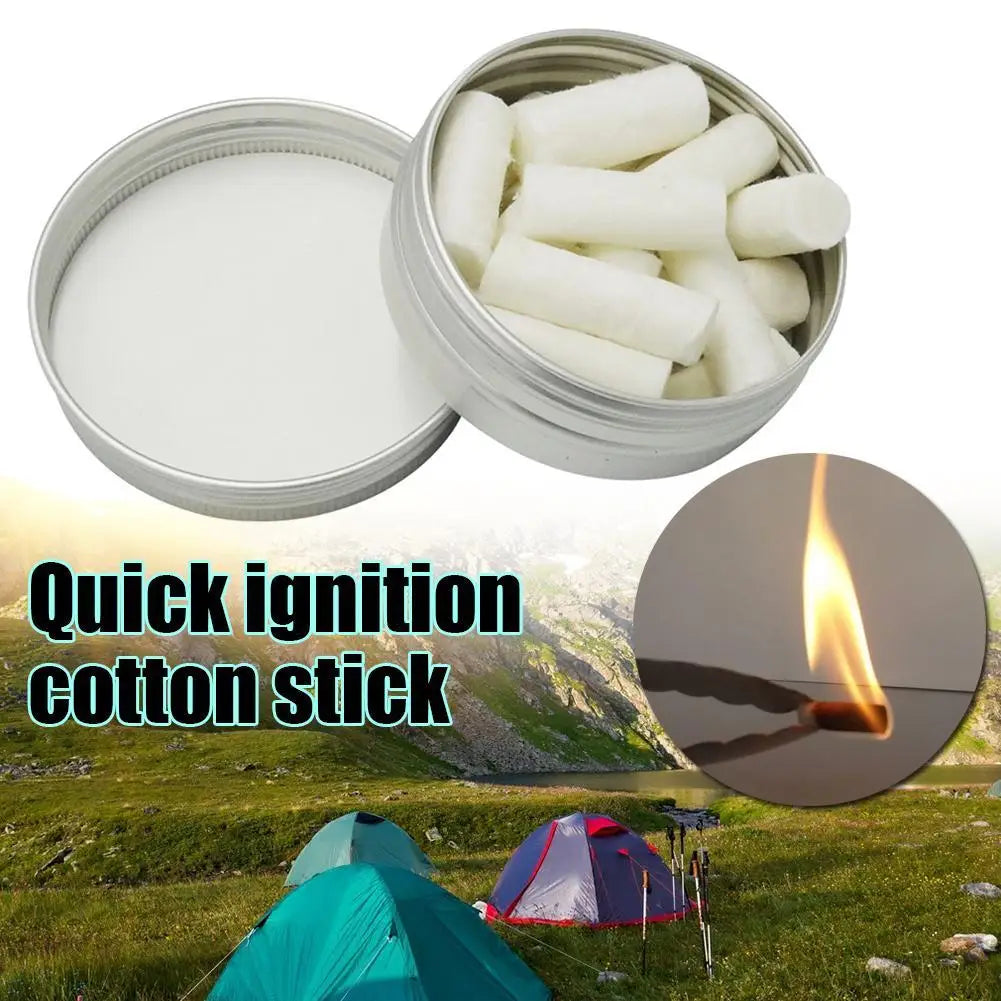 12pcs Outdoor Camping Paraffin Wax Survival Fire Starter Tool Rope Gear Rope Fire Kit Natural Fire Source Camping Tool