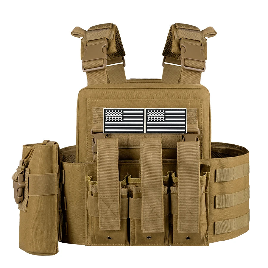 Wear resistant and tear resistant outdoor adventure vest with large capacity accessory bag on the back