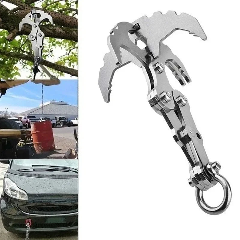 Stainless Steel Folding Mountaineering Hooks Multifunctional Grab Hooks for Outdoor Climbing Camping Survival Gear