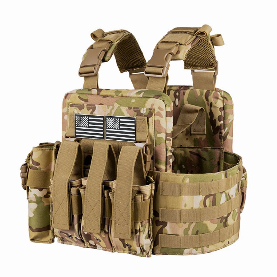 Wear resistant and tear resistant outdoor adventure vest with large capacity accessory bag on the back