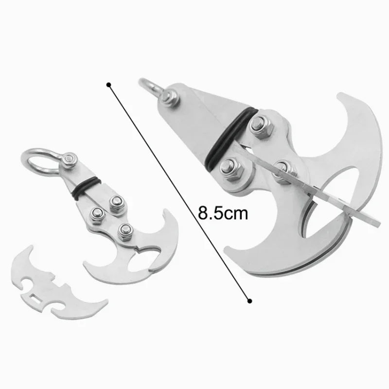 Stainless Steel Folding Mountaineering Hooks Multifunctional Grab Hooks for Outdoor Climbing Camping Survival Gear